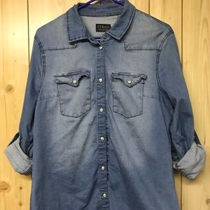 Denim half sleeve shirt, size: XL, never worn.
